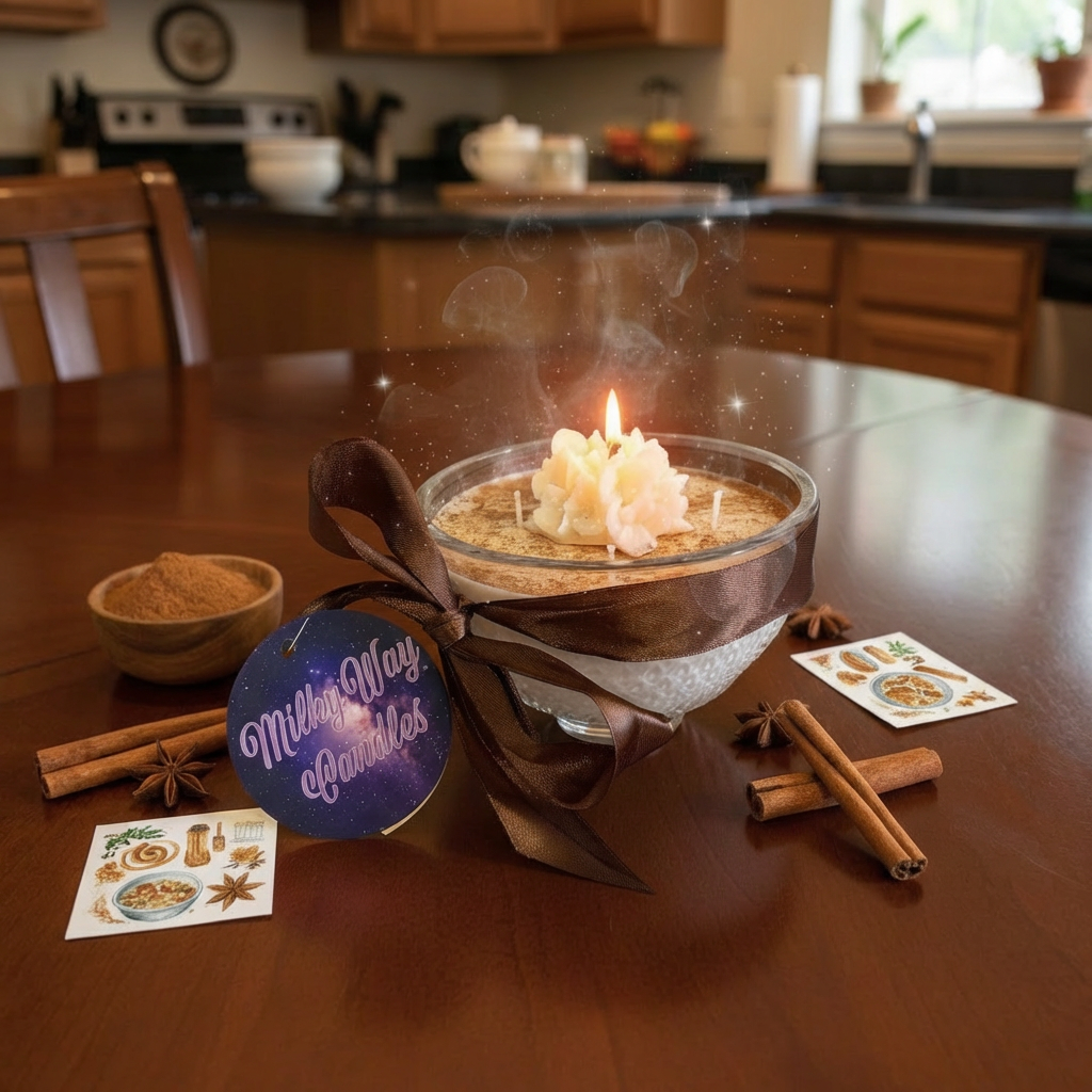 Candle in a Crystal - Waterford - Simpson Candle - Soy Wax Apple Cinnamon Scent by MilkyWay Candles | 10 Oz